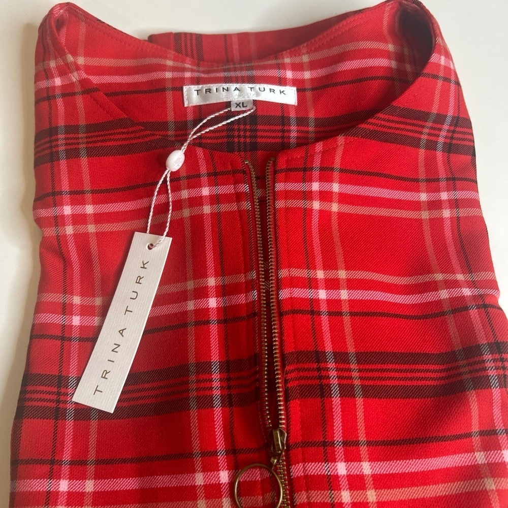 Trina Turk Plaid Versed Shift Dress , Sz. XL - Picture 3 of 15